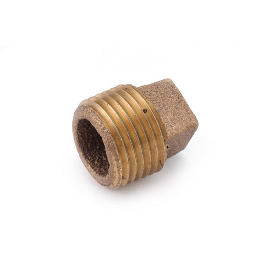 Anderson Metals 1 in. MPT in. Red Brass Square Head Cored Plug