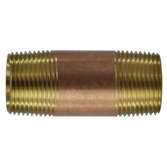 Anderson Metals 1/2 in. MPT in. X 1/2 in. D MPT Red Brass Pipe Nipple 4 in. L