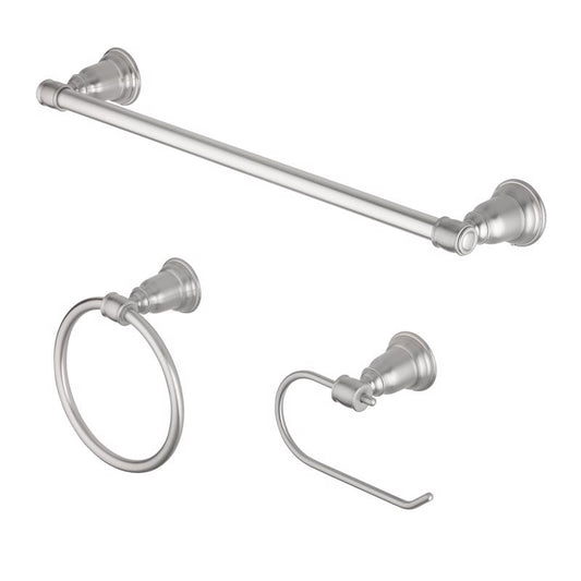 Oakbrook Brushed Nickel Silver Zinc Bath Accessory Set
