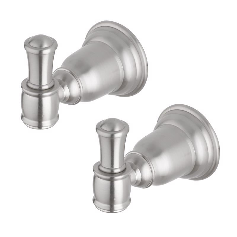 Oakbrook Brushed Nickel Silver Double Robe Hook