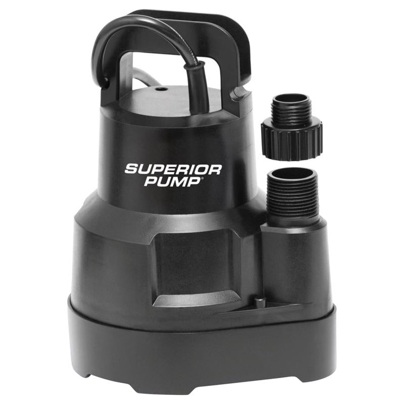Superior 1/6 HP 1920 gph Thermoplastic Float Switch Top AC Utility Pump