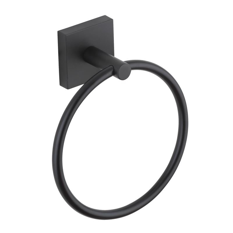 Oakbrook Matte Black Towel Ring Die Cast Zinc