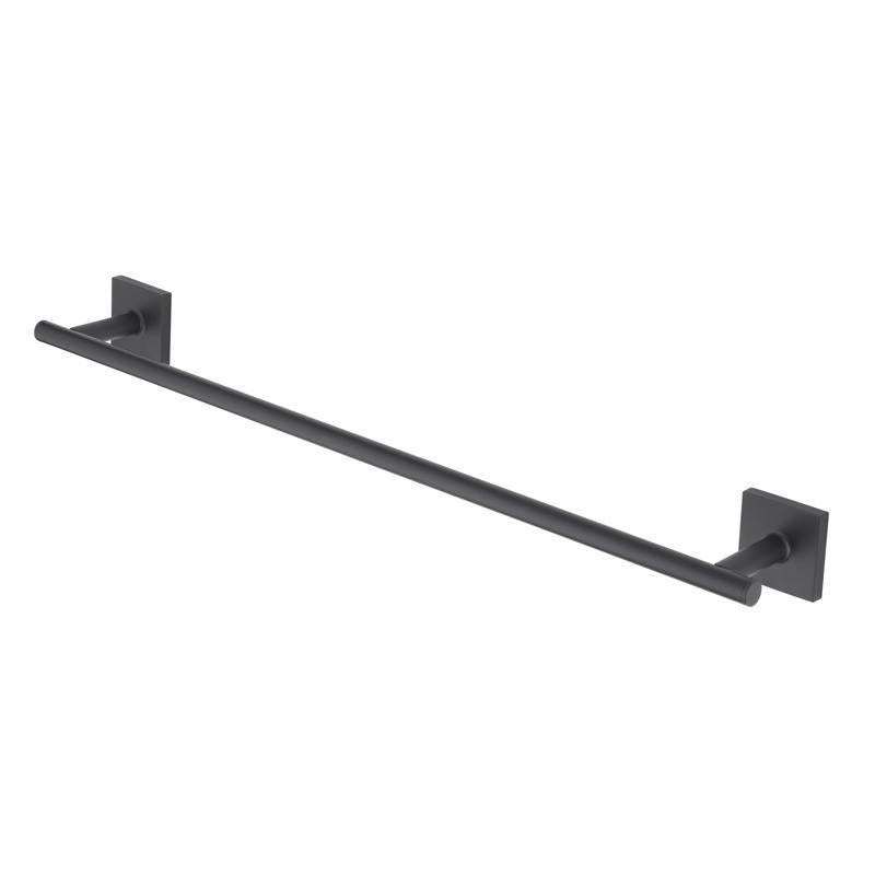 Oakbrook Matte Black Towel Bar 24 in. L Die Cast Zinc