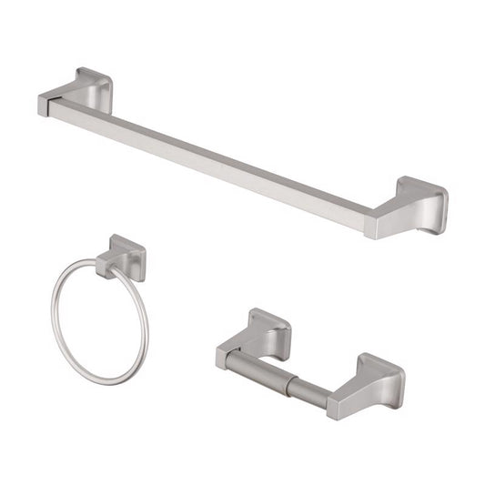 Oakbrook Brushed Nickel Die Cast Zinc Bath Hardware Set