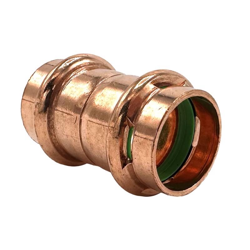 Quickfitting 1/2 in. Press in. X 1/2 in. D Press in. Copper Coupling with Stop
