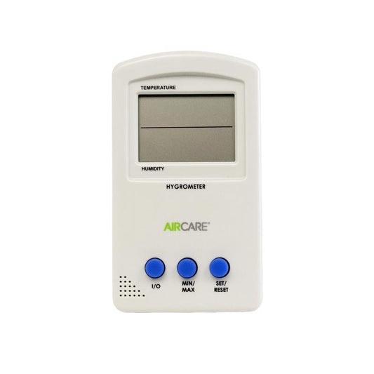 AIRCARE Hygrometer/Thermometer Plastic White 1 in.