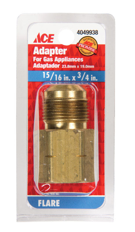 Ace 15/16 in. Flare X 3/4 in. D Female Brass Connector
