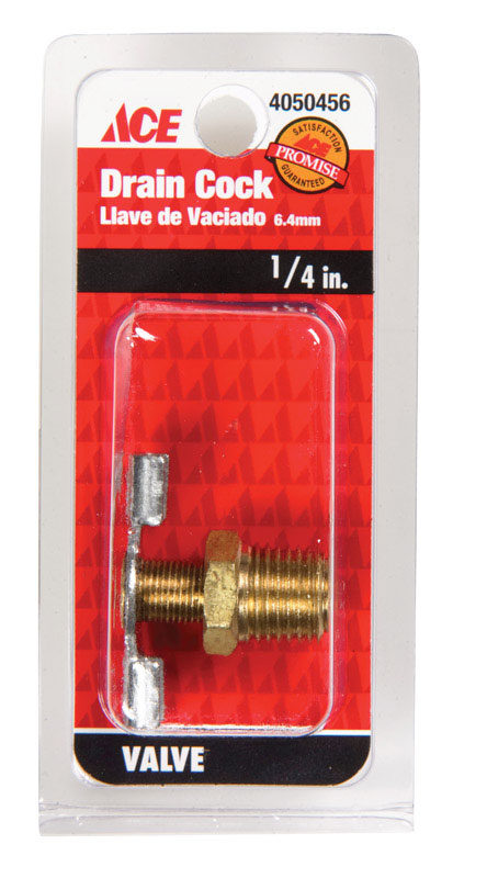 Ace 1/4 in. Brass Drain Cock Valve
