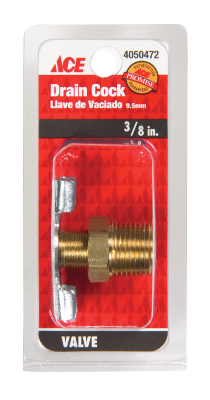 Ace 3/8 in. Brass Drain Cock Valve