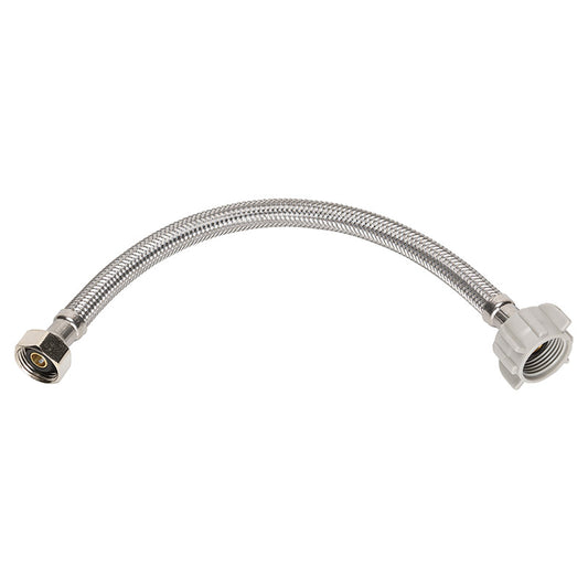 Ace 7/16 in. Compression X 7/8 in. D Ballcock 12 in. Braided Stainless Steel Toilet Supply Line