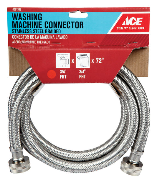 Ace 3/4 in. Hose Thread X 3/4 in. D Hose Thread 72 in. Stainless Steel Supply Line