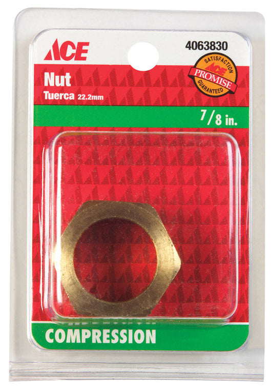 Ace 7/8 in. Compression Brass Nut