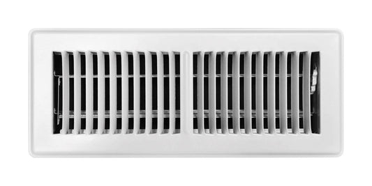 Tru Aire 4 in. H X 12 in. W 2-Way Powder Coat White Steel Floor Register
