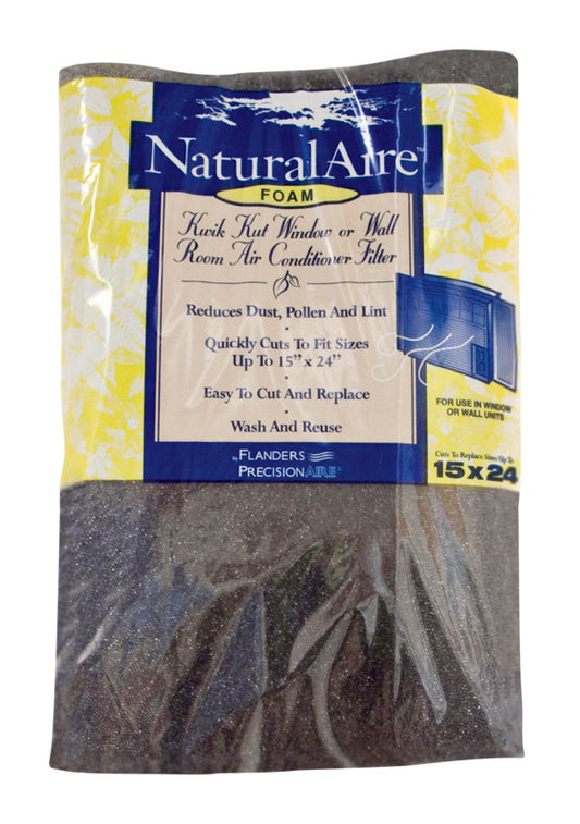 NaturalAire 15 in. W X 24 in. H X 1/4 in. D Polyester 1 MERV Air Conditioner Filter 1 pk