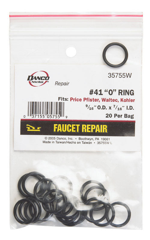 Danco 9/16 in. D X 7/16 in. D Rubber O-Ring 20 pk