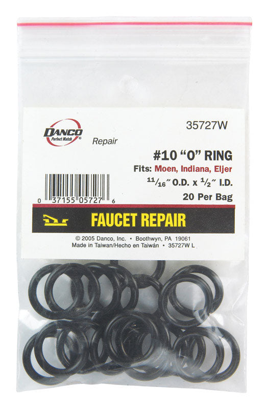 Danco 11/16 in. D X 1/2 in. D Rubber O-Ring 20 pk