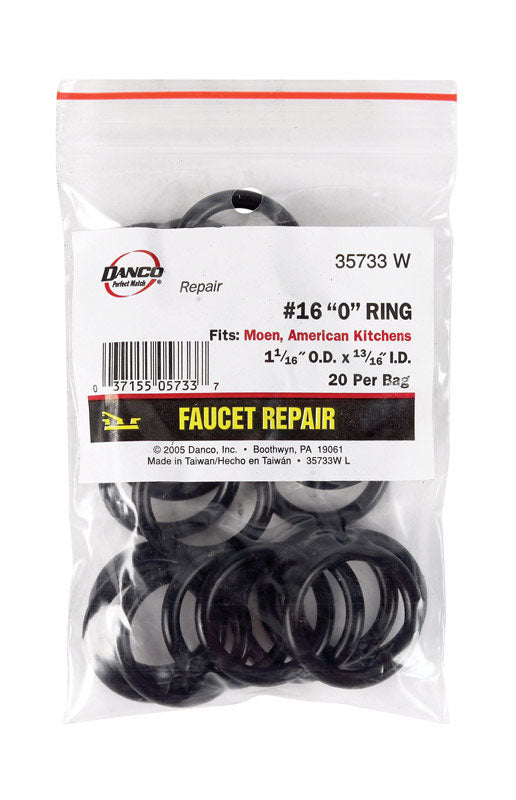 Danco 1-1/16 in. D X 13/16 in. D #16 Rubber O-Ring 20 pk