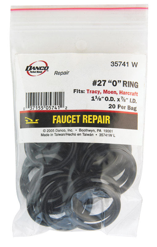 Danco 1-1/8 in. D X 7/8 in. D #27 Rubber O-Ring 20 pk