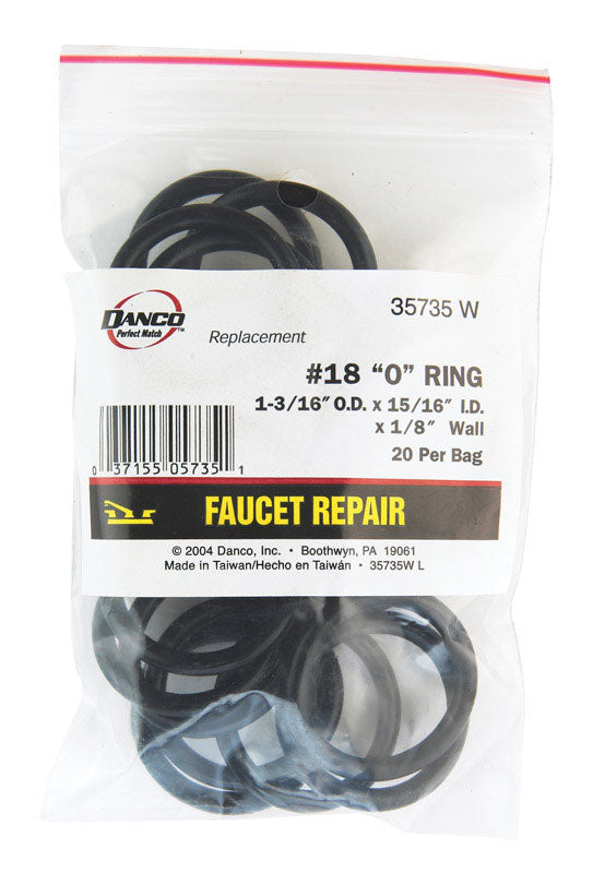 Danco 1-3/16 in. D X 0.94 in. D Rubber O-Ring 20 pk