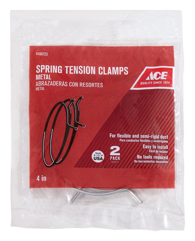 Ace 3 in to 4 in. Silver Spring Tension Clamps Metal