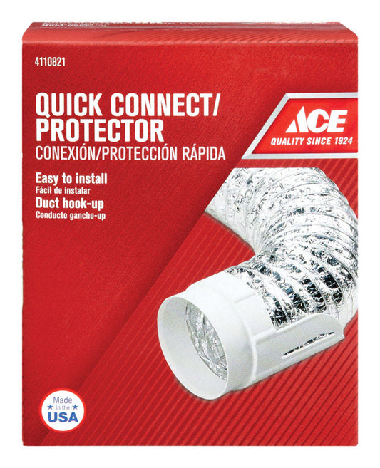 Ace 4 in to 4 in. White Duct Protector Plastic