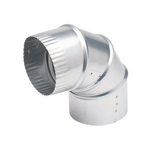 Deflect-O 4 in. L X 4 in. D Silver Aluminum Vent Elbow
