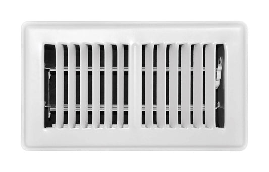 Tru Aire 4 in. H X 8 in. W 2-Way Powder Coat White Steel Floor Register