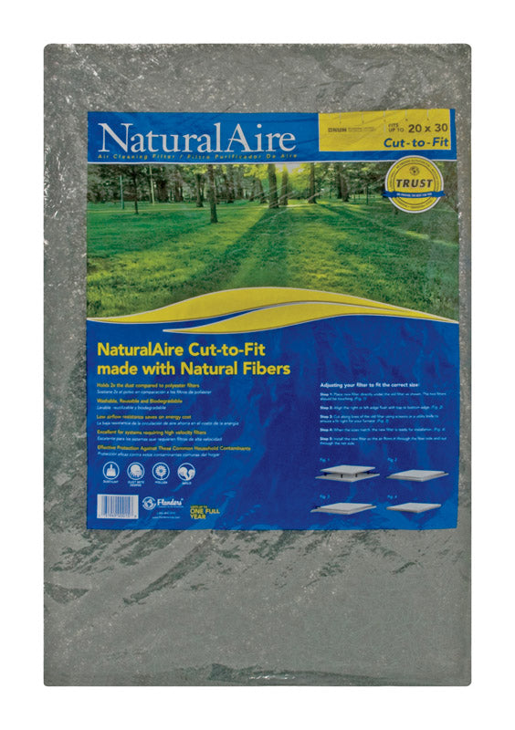 NaturalAire 20 in. W X 30 in. H X 1 in. D Natural Fiber 1 MERV Air Filter 1 pk
