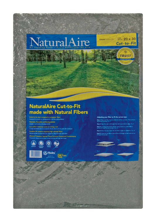 NaturalAire 20 in. W X 30 in. H X 1 in. D Natural Fiber 1 MERV Air Filter 1 pk