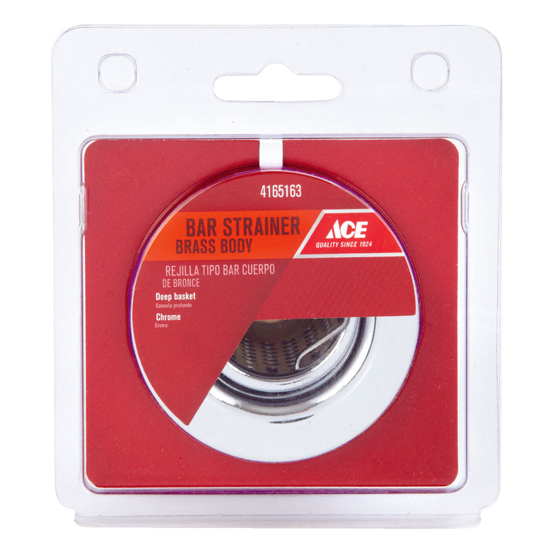 Ace 2-1/2 in. D Stainless Steel Brass Bar Sink Strainer Basket