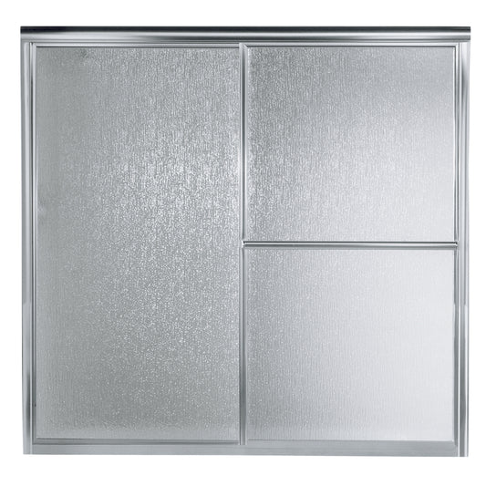 Sterling Deluxe 56.25 in. H X 59 in. W Silver Framed Tub Door