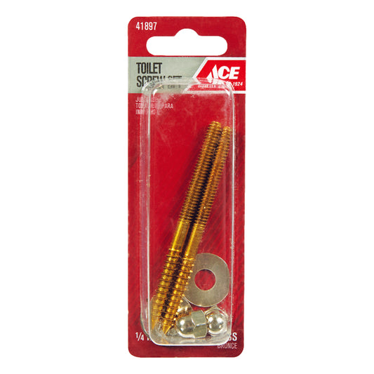Ace Toilet Screw Set Brass