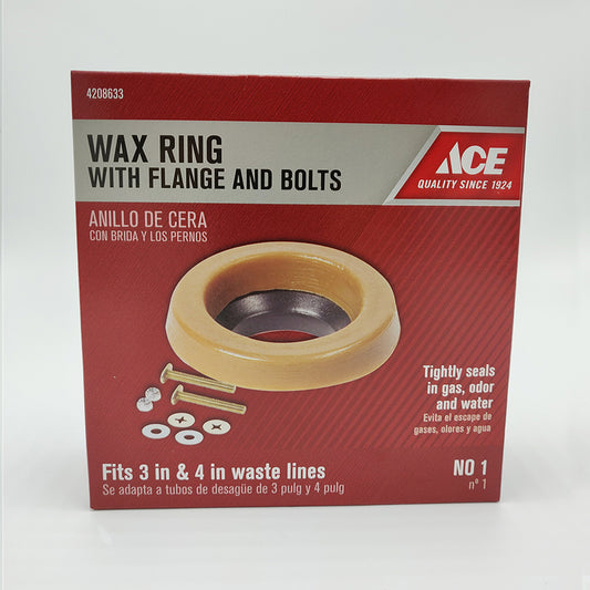 Ace Toilet Bowl Gasket with Wax & Flange