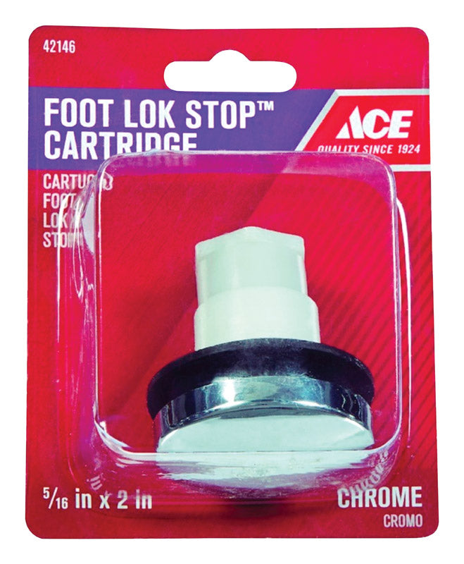 Ace Foot Lok Stop Cartridge 5/16 in. Polished Chrome Plastic Tub Stopper