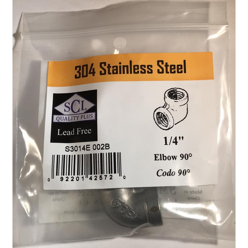 Anvil 1/4 in. FPT X 1/4 in. D FPT Stainless Steel 90 Degree Elbow