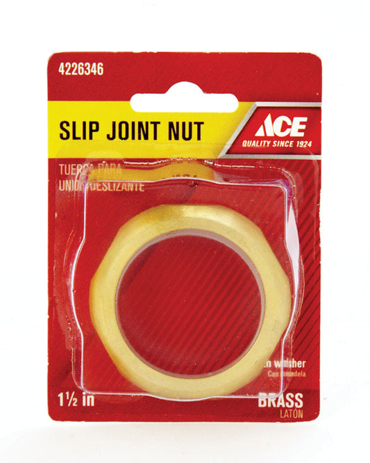 Ace 1-1/2 in. D X 1-1/2 in. L Brass Nut