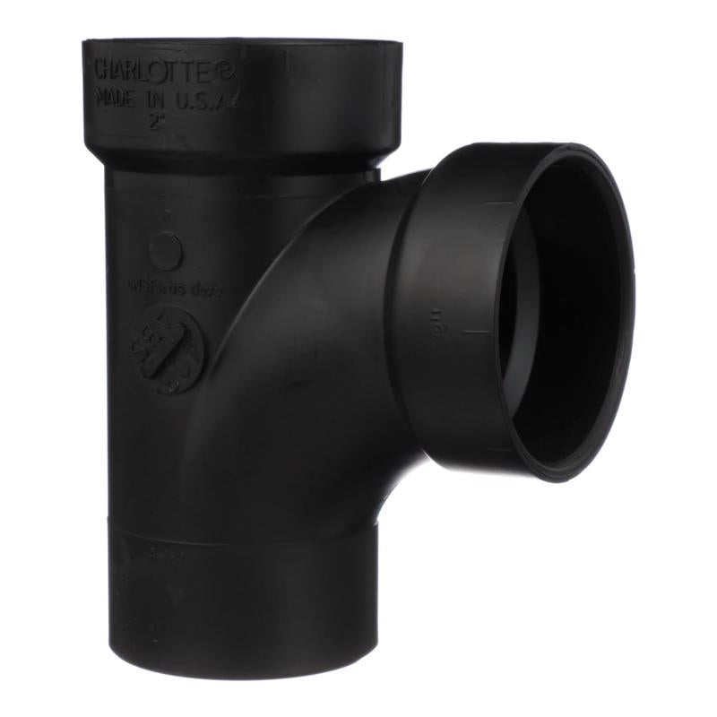Charlotte Pipe 2 in. Hub X 2 in. D Hub ABS Sanitary Street Tee