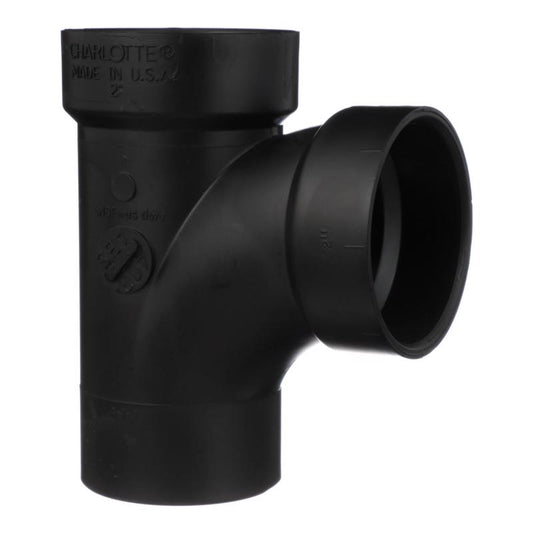 Charlotte Pipe 2 in. Hub X 2 in. D Hub ABS Sanitary Street Tee