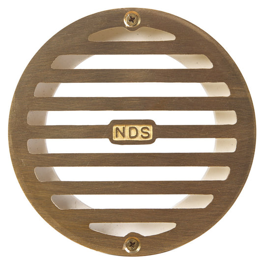 NDS 4 in. Satin Round Brass Drain Grate