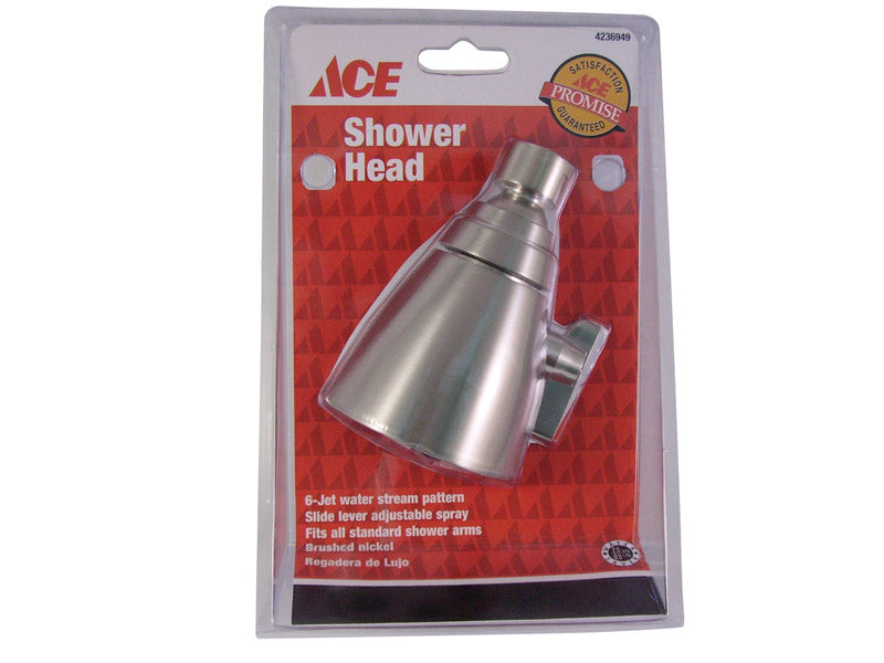 Ace Brushed Nickel Brass 6 settings Showerhead 2.5 gpm