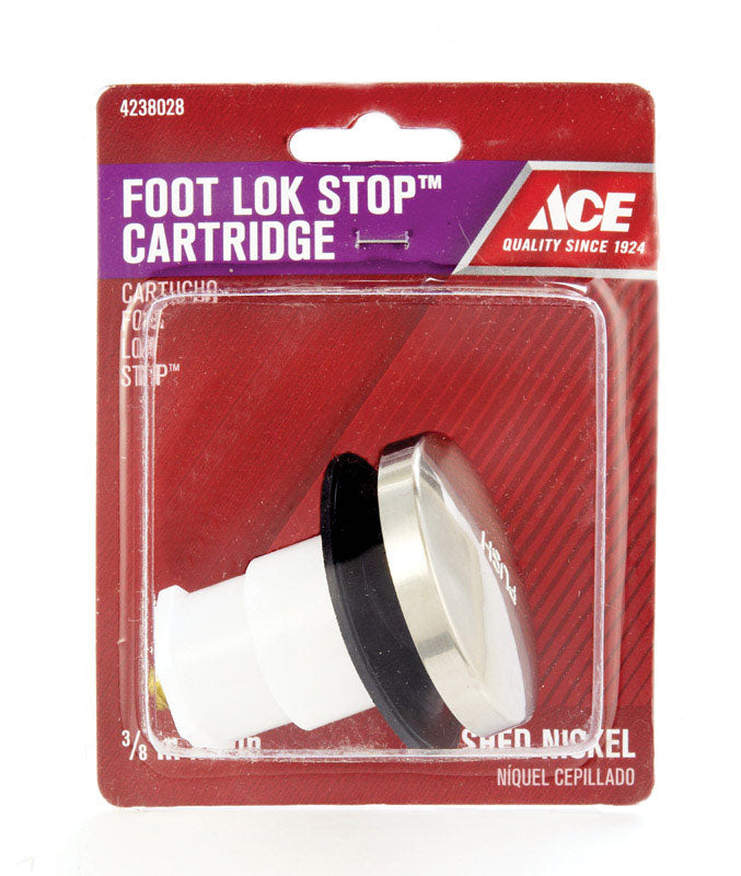 Ace Foot Lok Stop Cartridge 3/8 in. Brushed Nickel Plastic Tub Drain Stopper