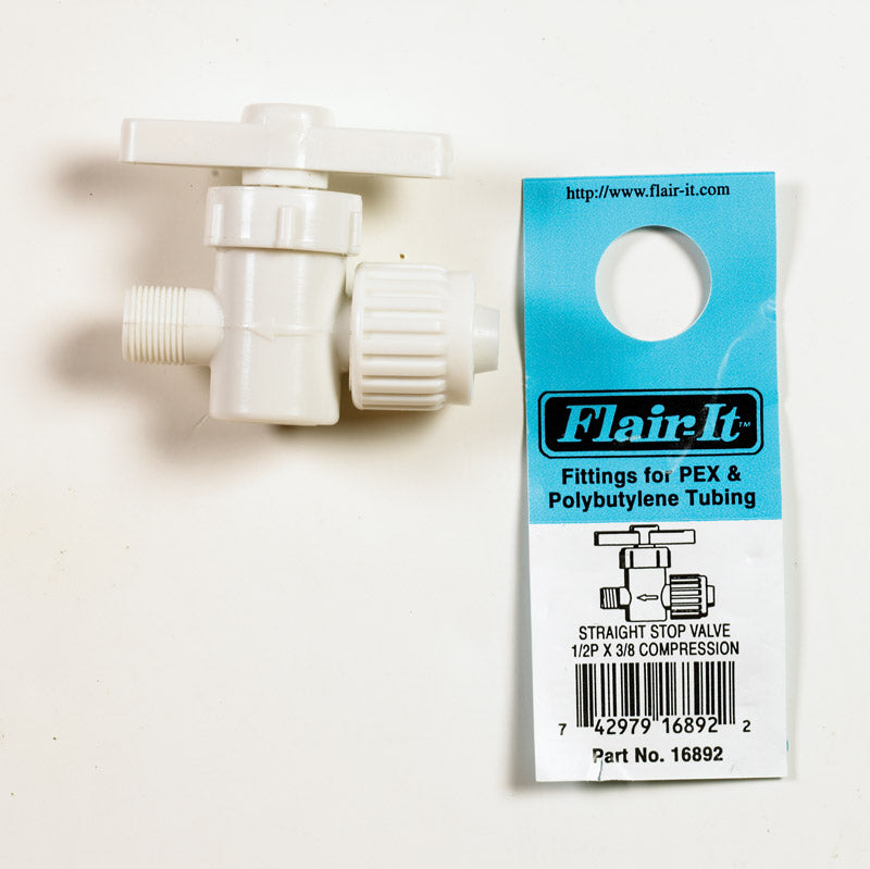 Flair-It 1/2 in. PEX X 3/8 in. Plastic Supply Valve