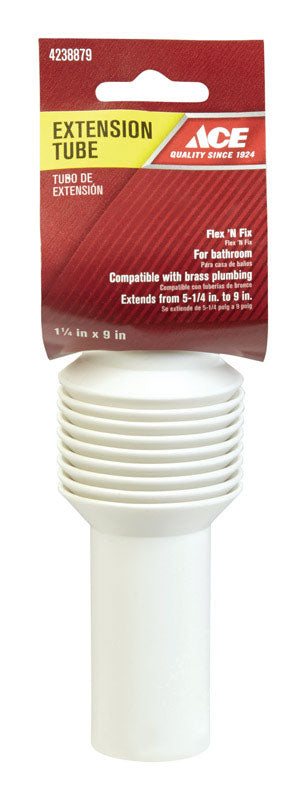 Ace 1-1/4 in. D X 9 in. L Plastic Extension Tube