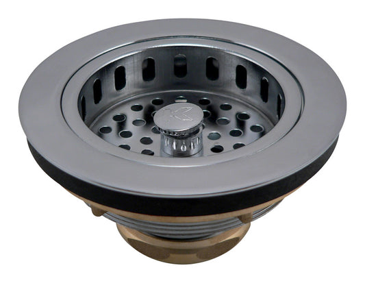 Ace 3-1/2 in. D Chrome Gray Stainless Steel Strainer Basket