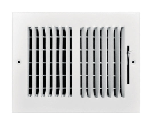 Tru Aire 6 in. H X 8 in. W 2-Way Powder Coat White Steel Wall/Ceiling Register
