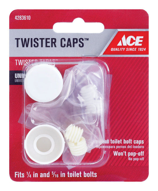 Ace Toilet Bolt Caps White Plastic