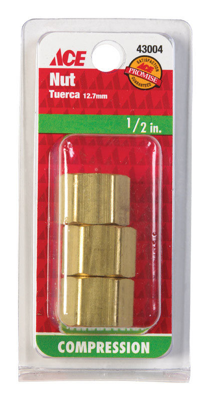 Ace 1/2 in. Compression Brass Nut