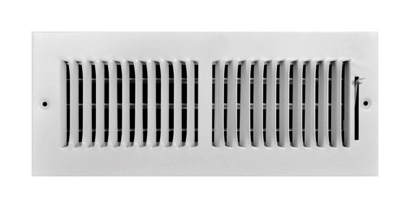 Tru Aire 4 in. H X 12 in. W 2-Way Powder Coat White Steel Wall/Ceiling Register