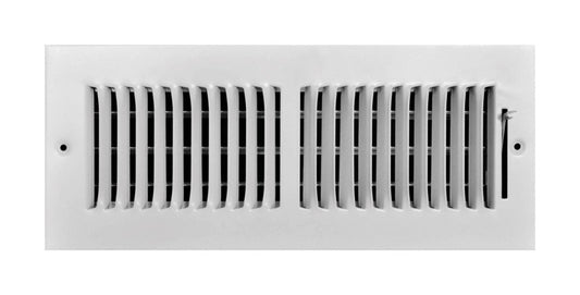 Tru Aire 4 in. H X 12 in. W 2-Way Powder Coat White Steel Wall/Ceiling Register