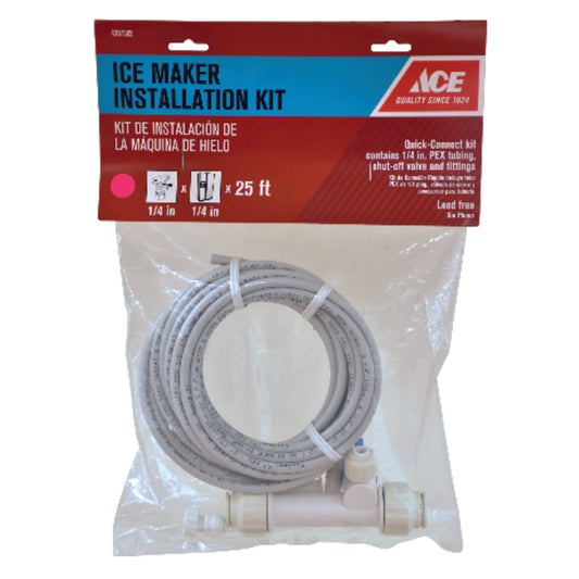 Ace 1/4 in. D X 1/2 in. D X 25 ftÂ² L Ice Maker/Water Line Installation Kit